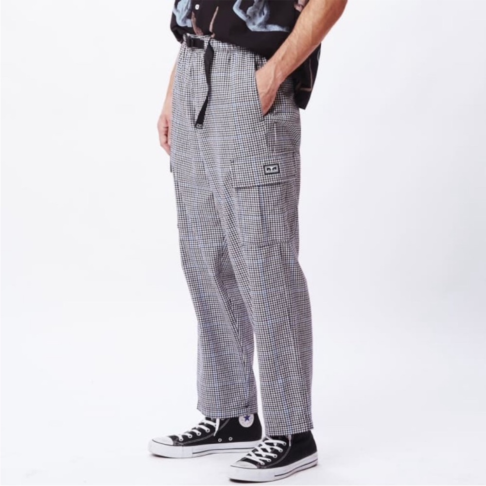Obey Black & White Check Cargo Pants